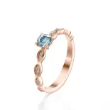 Pierścionek z akwamarynem różowe złoto AJPZ_133 Pierścionek z akwamarynem różowe złoto AJPZ_133